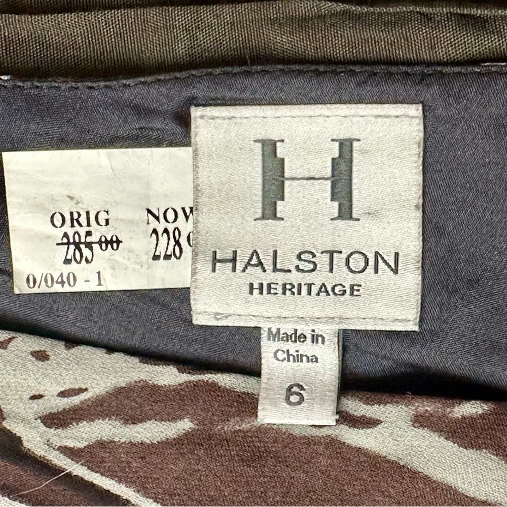 Halston Heritage Brown and White Mini Pencil Skirt Cocktail Animal Print Silk - Image 8