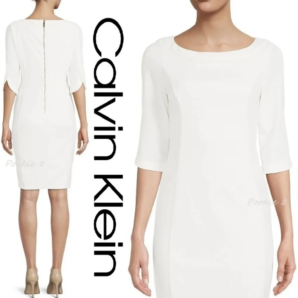 𝅺CALVIN Klein Women's Tulip Sleeve Sheath Dress Size: 6 - Image 8