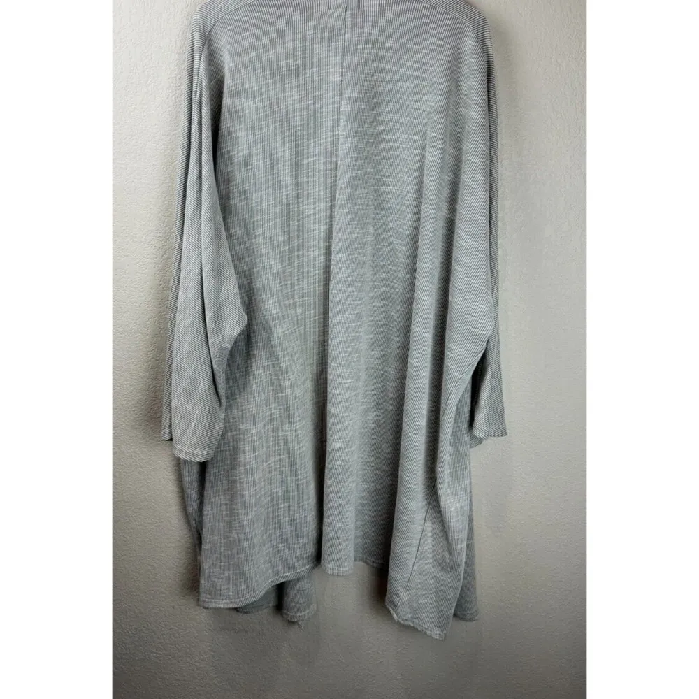 Donni Womens Antrophologie Sweater Open Front Ribbed Cardigan One Size Plus Gray Size L - Image 2