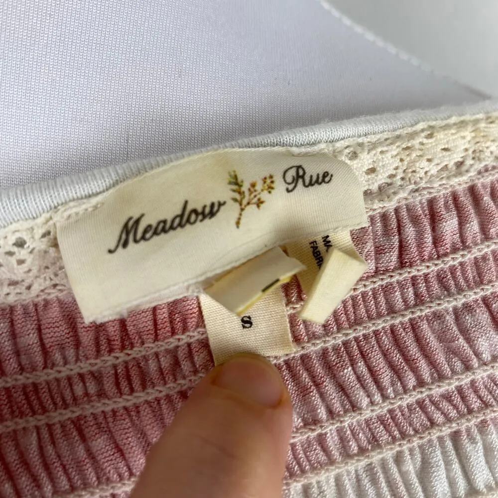 Anthropologie Meadow Rue Smocked Peasant Blouse Small Patriotic - Image 7