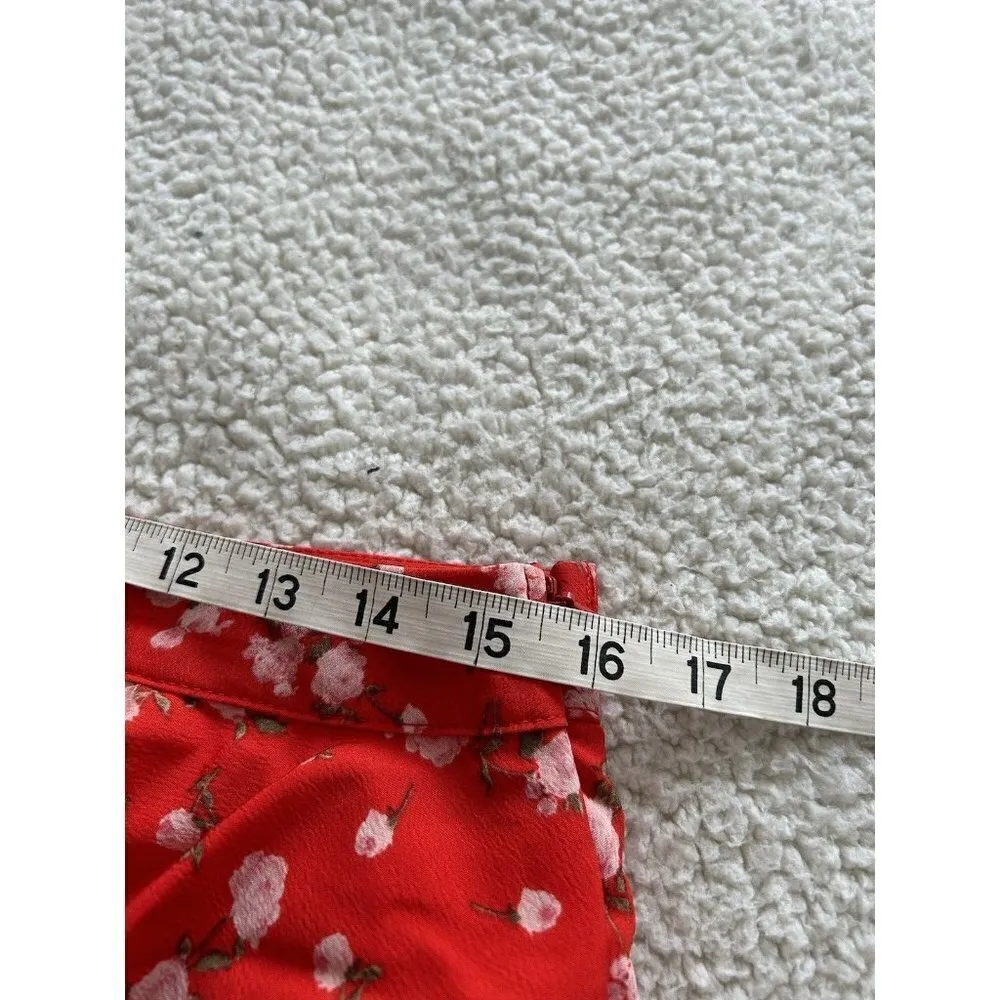 Sage The Label Red Poppy Punch Tiered Mini Skirt Size L - Image 7