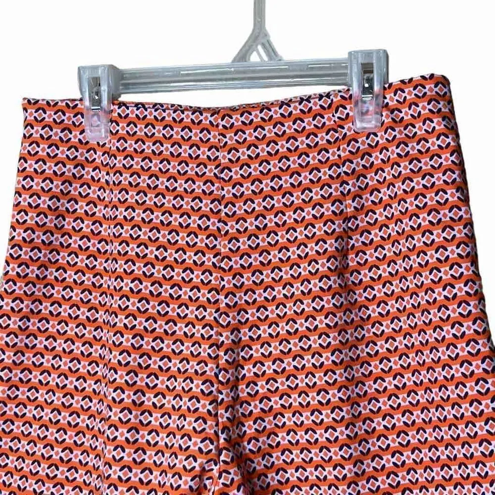 Zara High Waisted Orange Multicolor Geometric pattern Shorts Size Small - Image 2