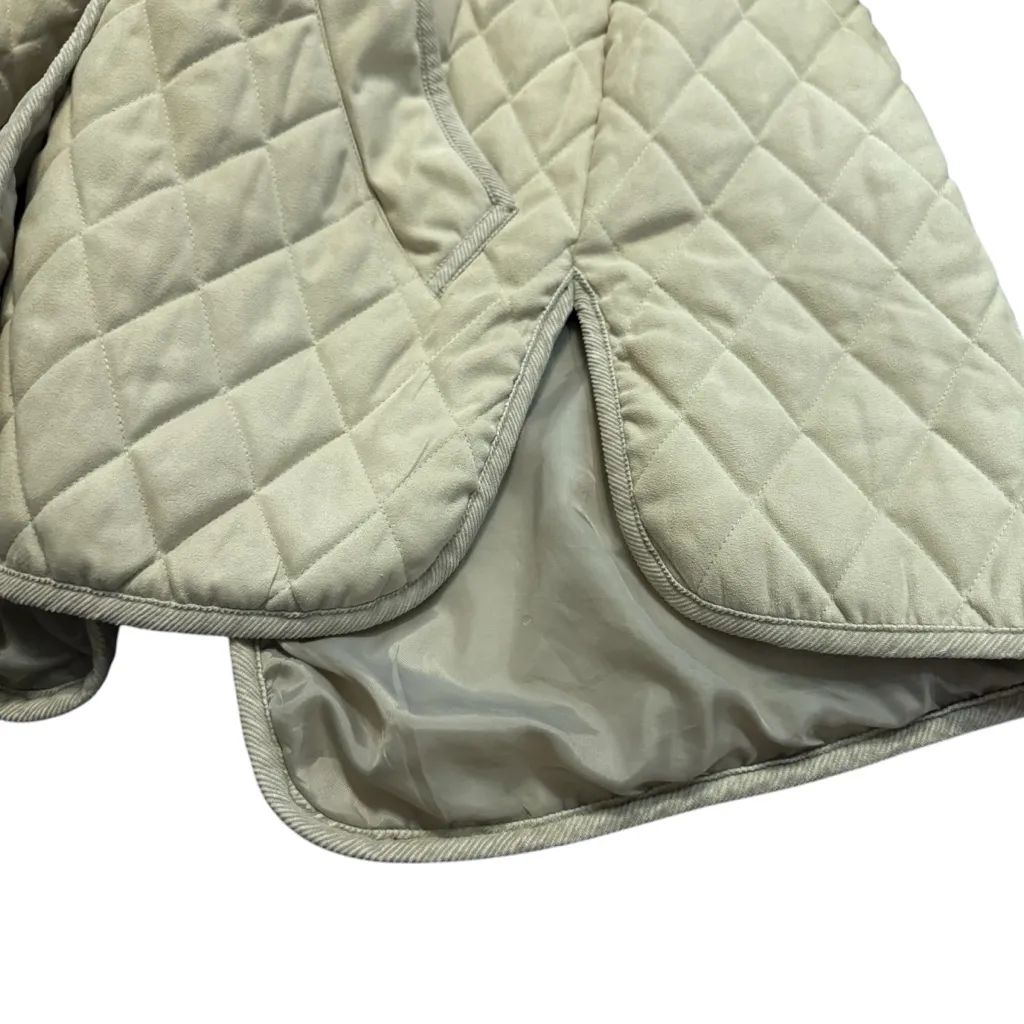 Appleseed's Khaki Tan Quilted Long Puffer Jacket with Pockets, Size Small Petite - Image 7