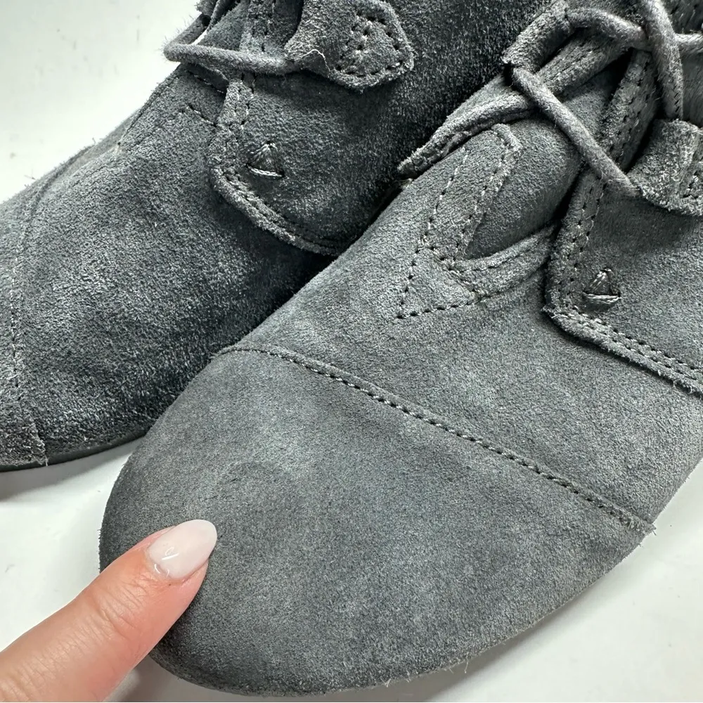 Toms Bootie Kala Forged Iron Grey Suede Desert Wedge Ankle Boots Booties Sz 8.5 - Image 3