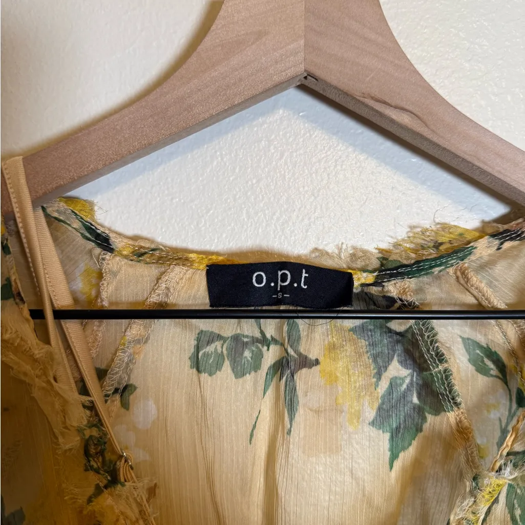 OPT Angelique Floral Print Ruffled Mini Babydoll‎ Dress Yellow - Image 5