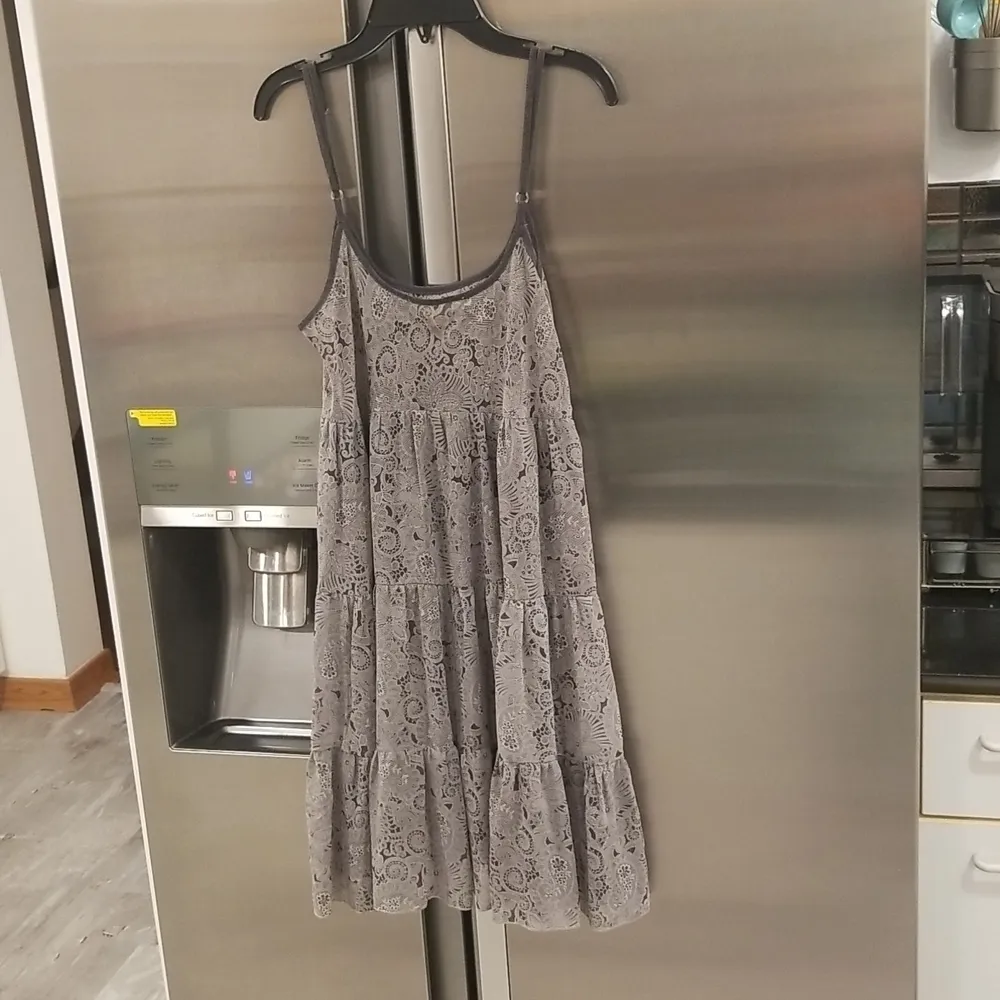 💕TRINITY💕 Mini Dress ~ Grey Paisley Floral Print Medium - Image 2