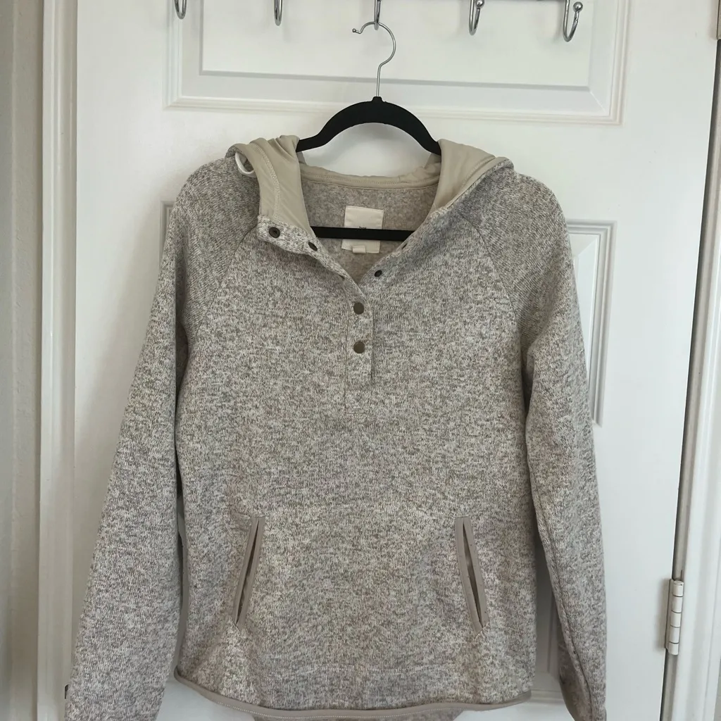 Thread & Supply Heather Oatmeal Hooded Pullover Size L Brown Size L - Image 10