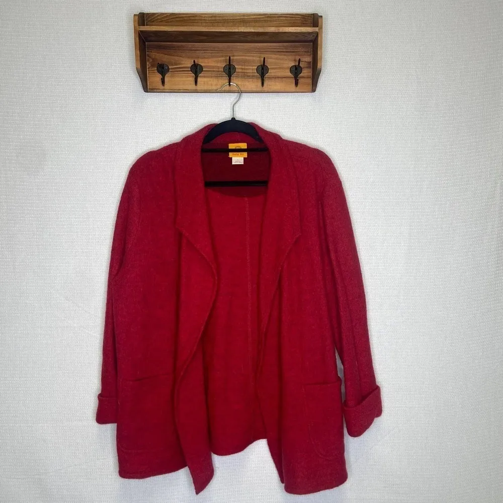Ruby Red |‎ 100% Wool Red Blazer Jacket Large - Image 2