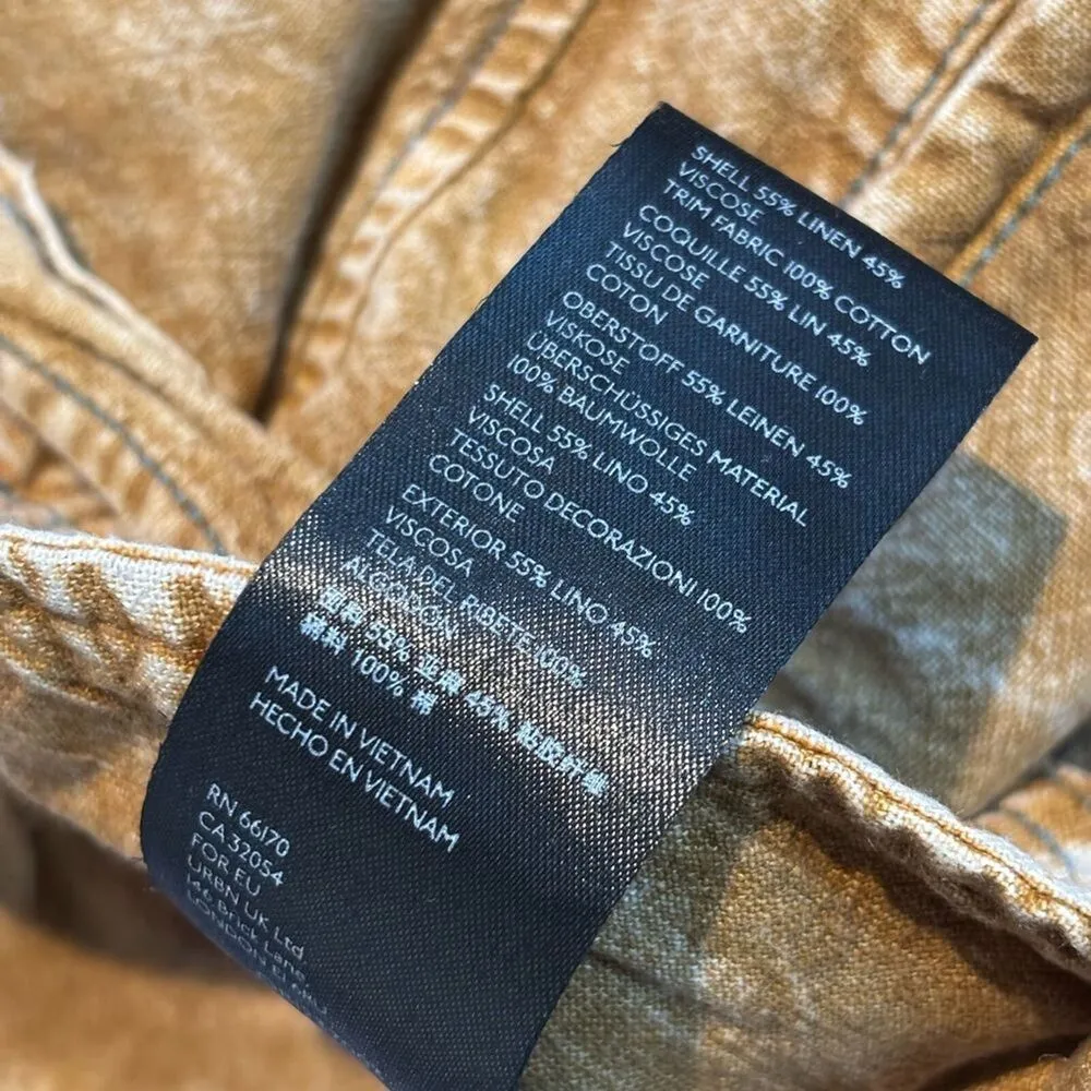 Anthropologie Pilcro Linen Paperbag Waist Mini Skirt in Rhoda Tan Size 12 - Image 12