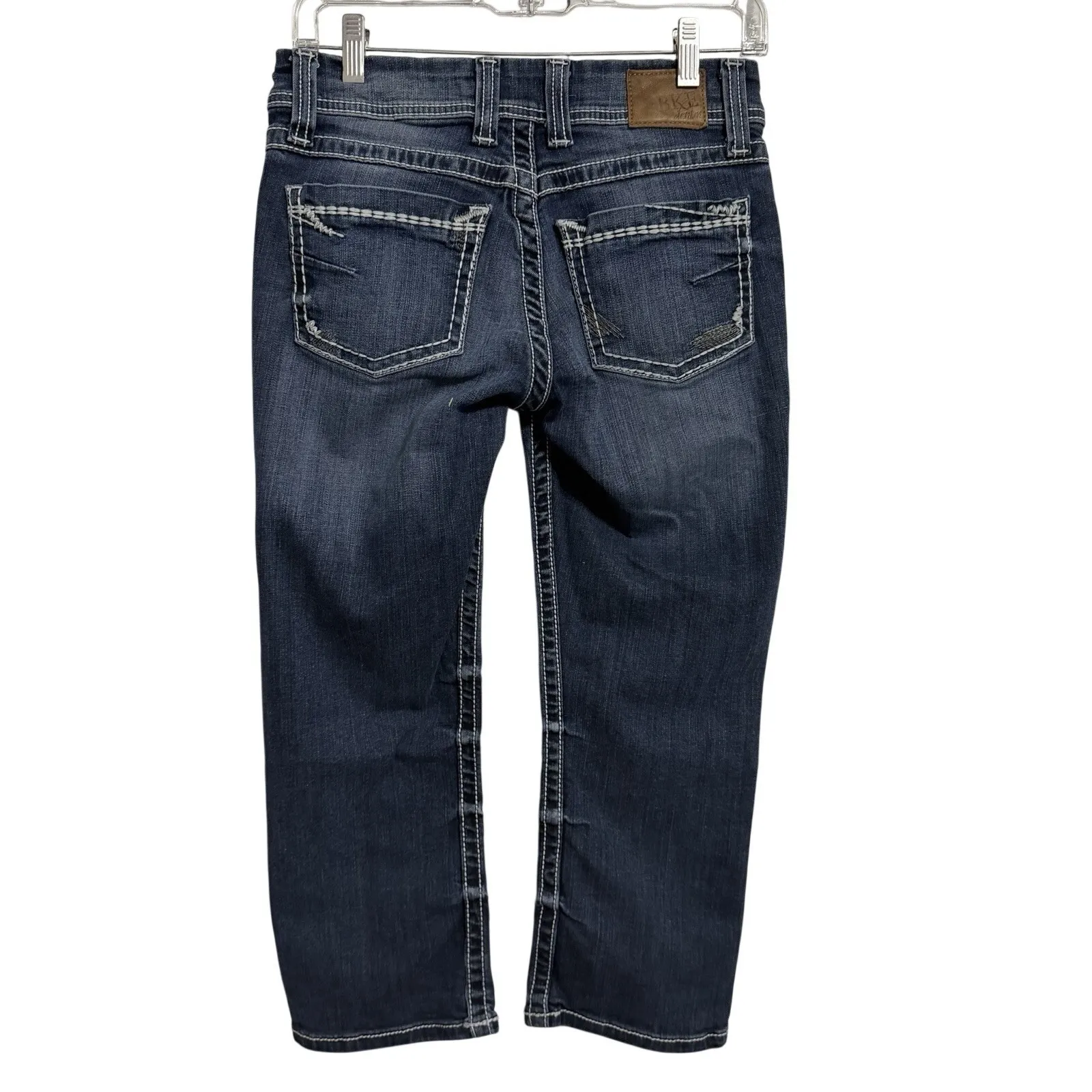 BKE Culture Womens Jeans Size 27 Bootcut Dark Wash Embellished Pockets Blue - Image 5