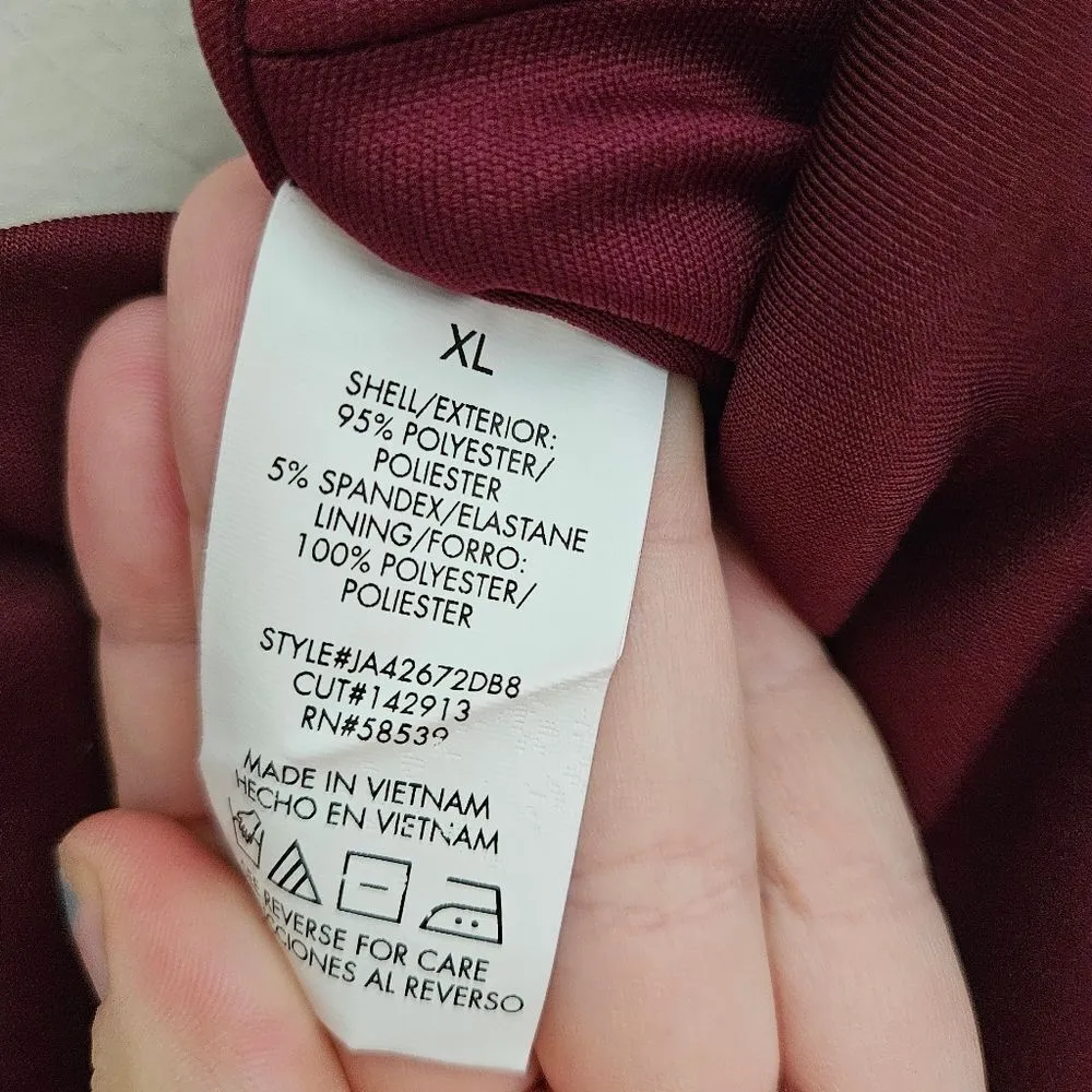 Xtraordinary Dress Mini Burgundy Scalloped Edge Spaghetti Strap Cocktail Wedding - Image 10