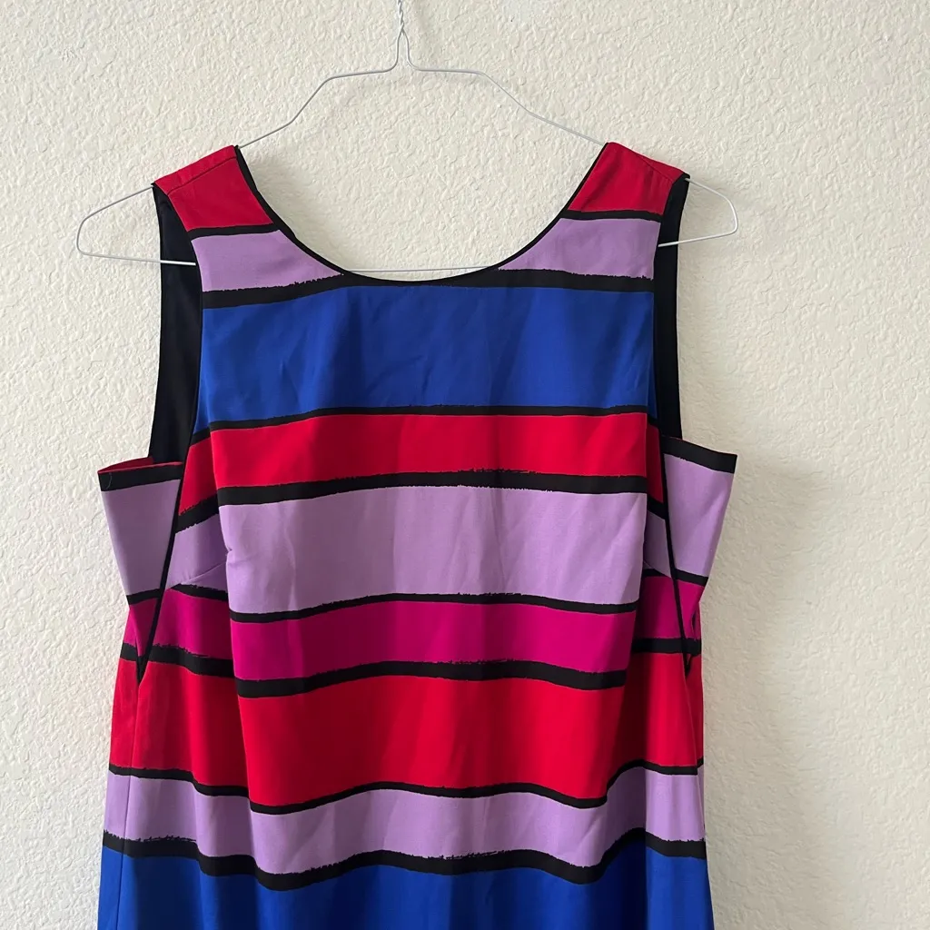 Colorful Striped‎ Sleeveless Dress Tribal Femme size Small Red - Image 2
