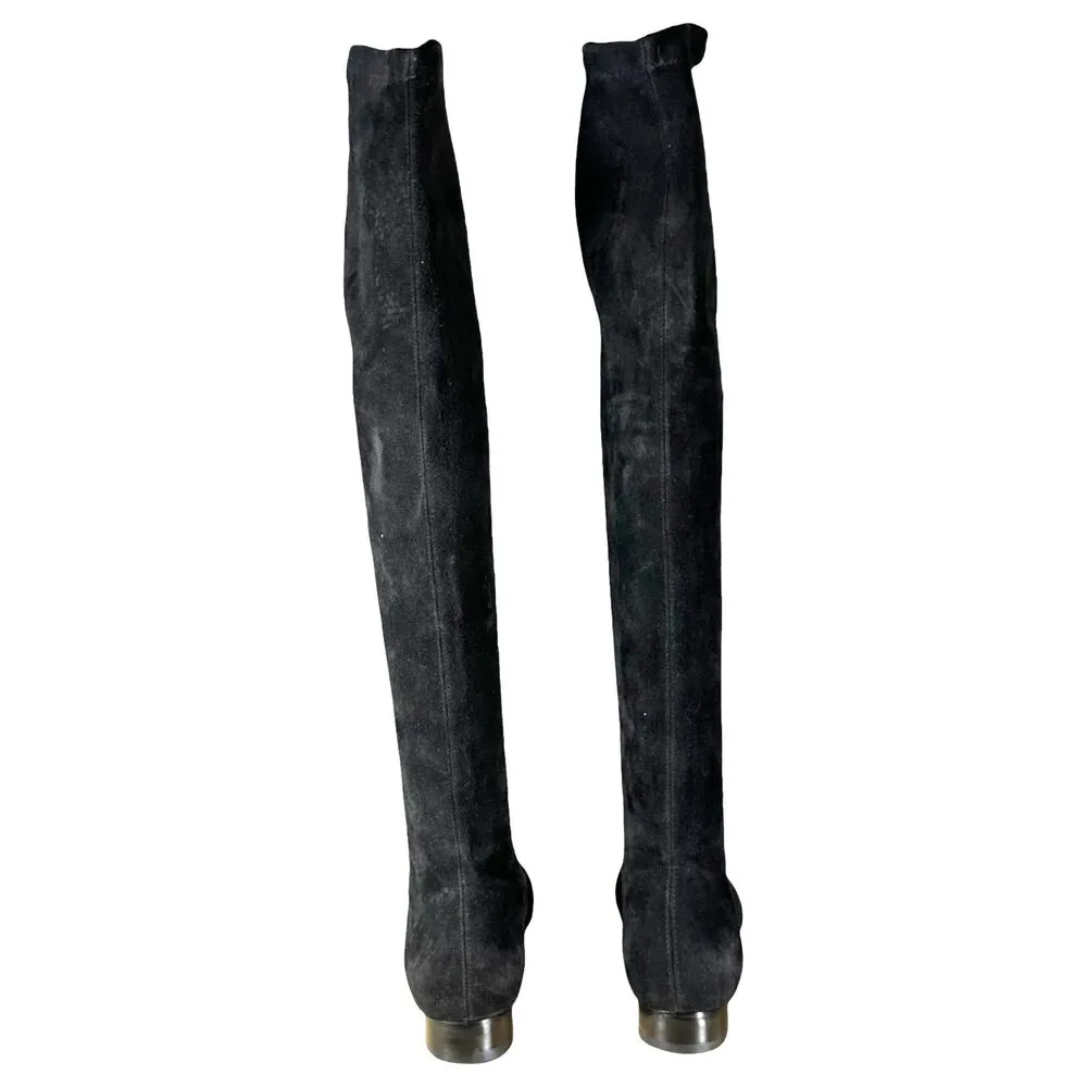 Isabel Marant Etoile Black Suede Leather Knee Tall Boots Size 36 US 5.5/6 NEW - Image 4