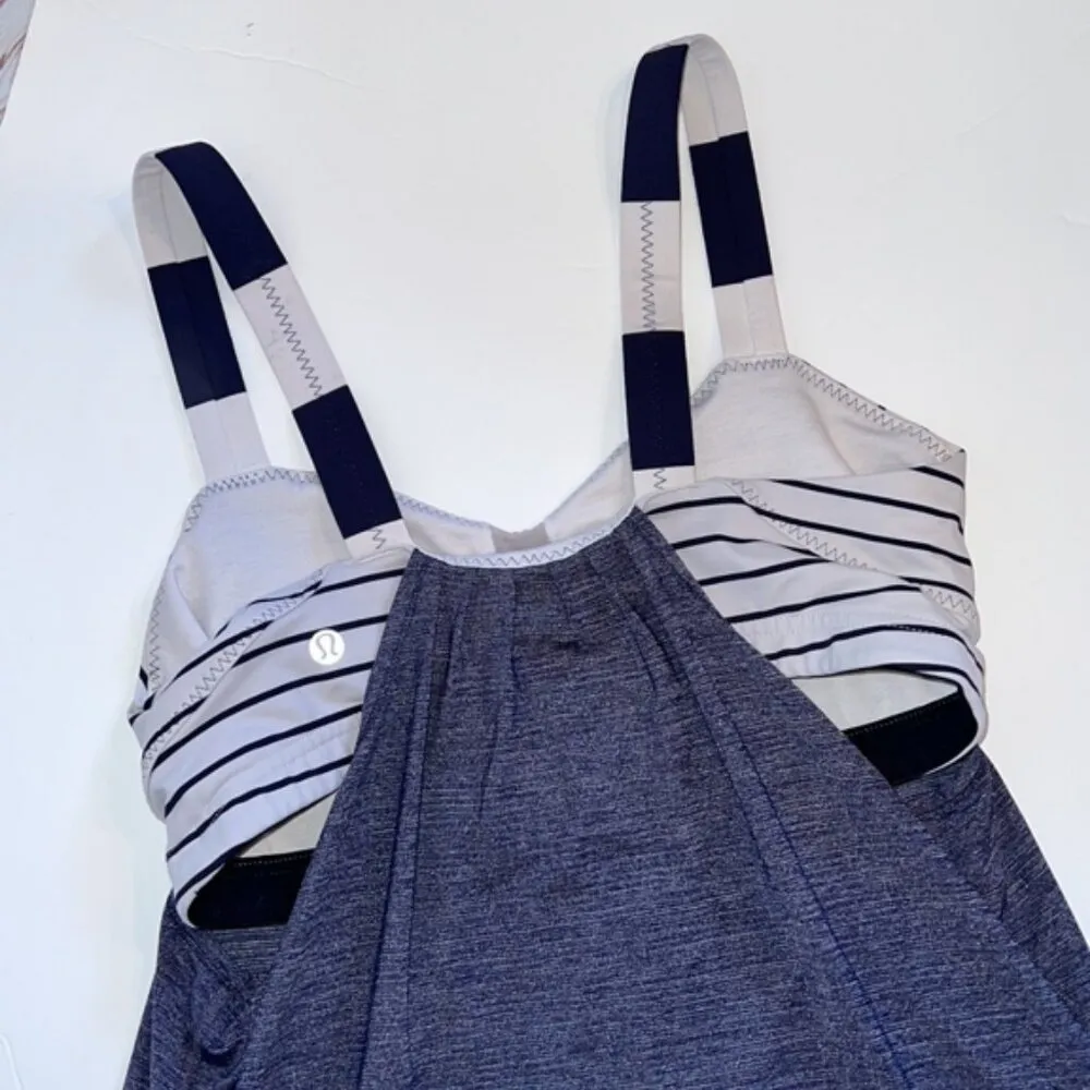 Lululemon Run Back on track tank top work out stripe built in bra 8 pull over - Image 10