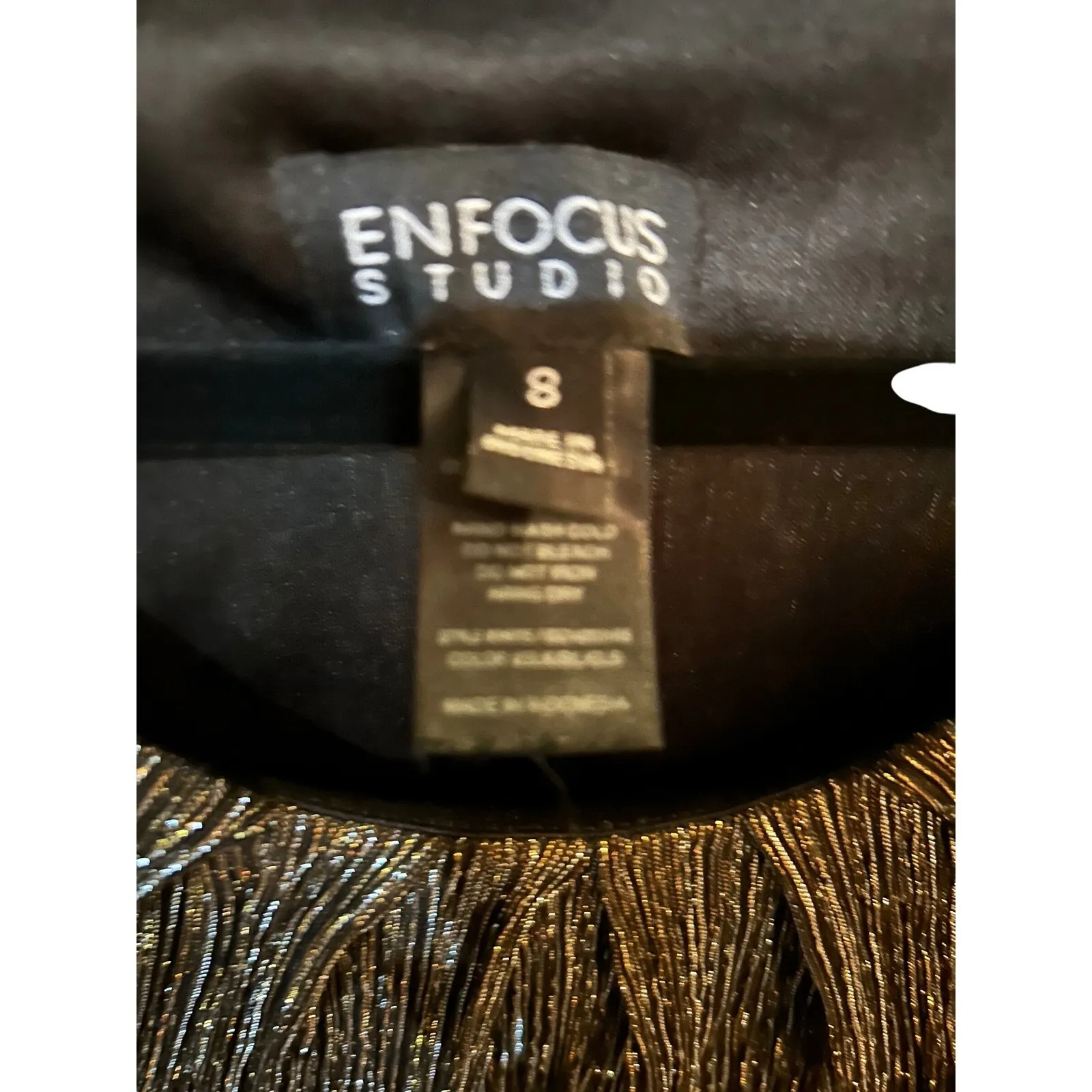 Enfocus Studio Party Dress Metallic Top Tiered Skirt Cocktail Size 8 - Image 3