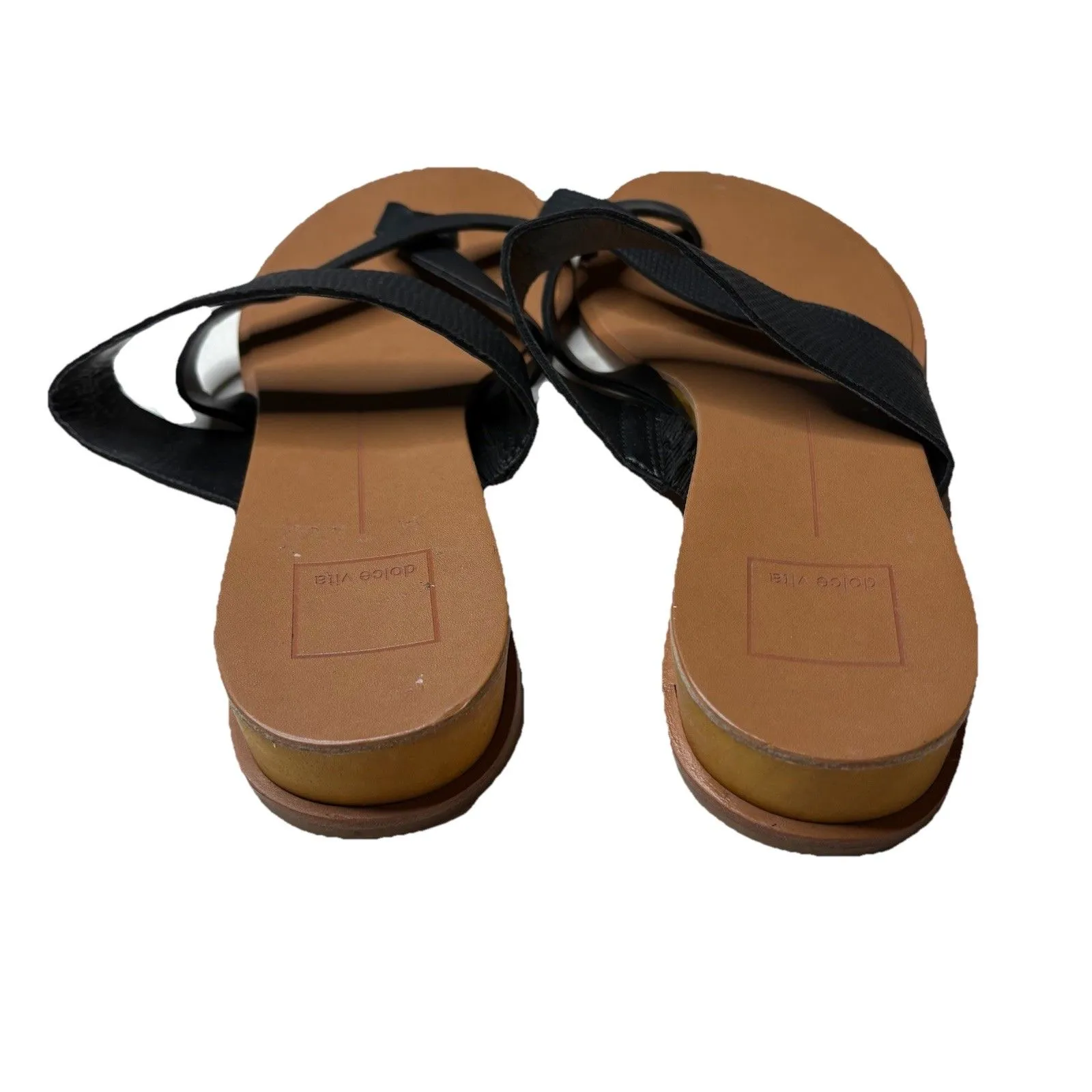 Dolce Vita Black Paddy Vegan Leather Sandals women's size 10 - Image 3