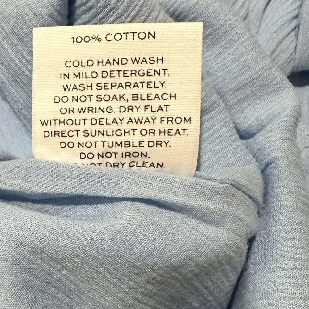 NWT Revolve Rumer Camille Blue Cotton Cut Out Mini Dress Sz Xs Resortwear Cabo - Image 6