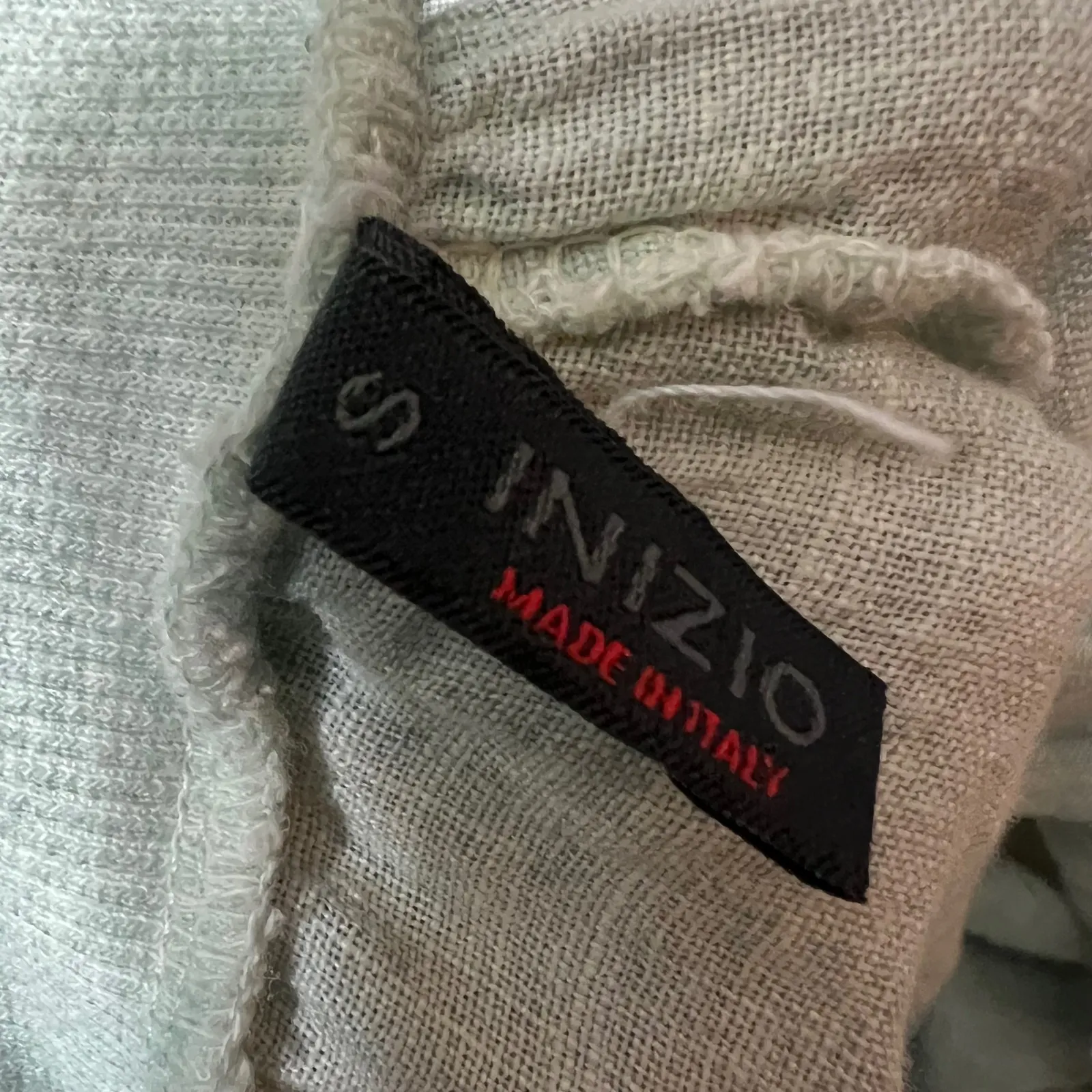 Inizio Made in Italy Linen Pants S Mint Green Lagenlook Wide Waistband Cropped - Image 6
