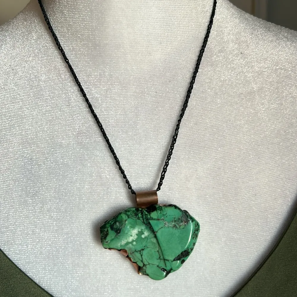 4 Artisan Stone Crystal Citrine Turquoise Agate Pendant Cord Necklace Collection Blue - Image 8