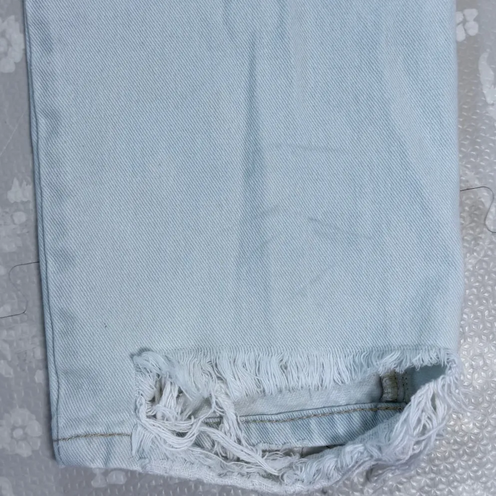 One Teaspoon Light Wash Jeans Frayed Hem Waist Cotton Denim Pants Size 27 - Image 5