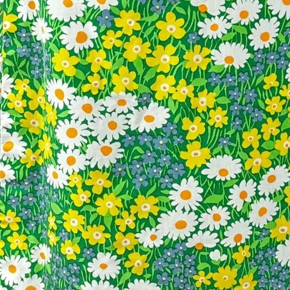 Vintage 70s Handmade Groovy Floral Reversible Wrap Skirt XS Small Flower Child Green - Image 9