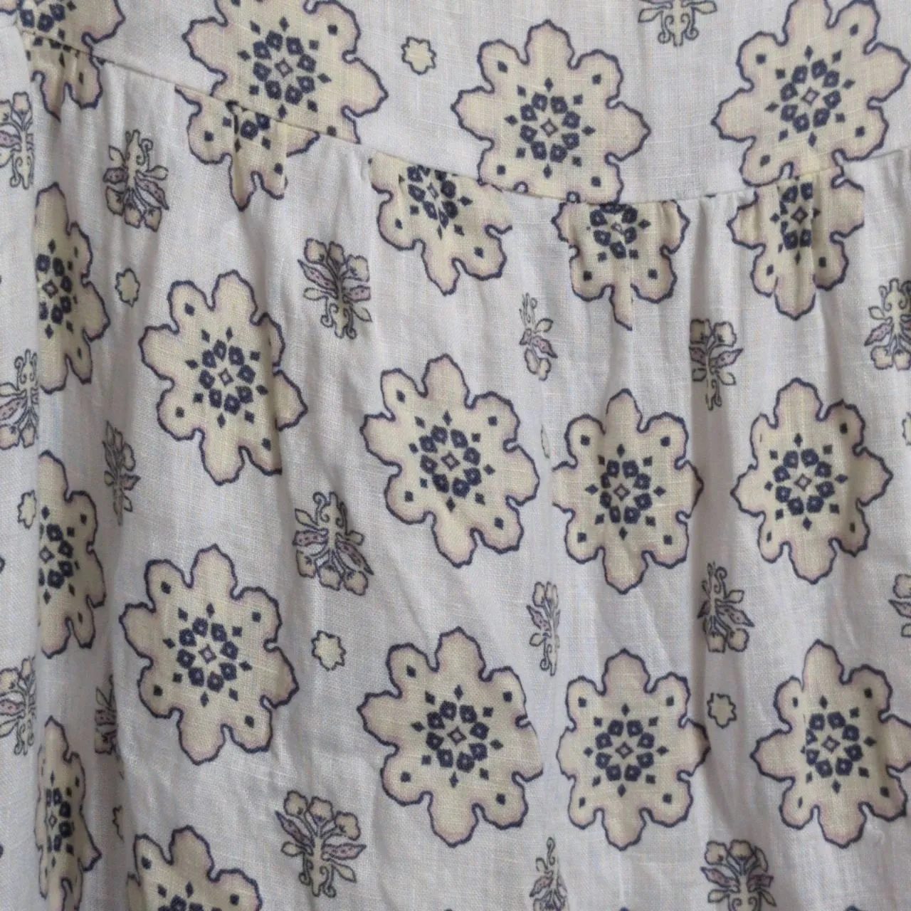 Magaschoni Floral Tiered Linen Spaghetti Strap Maxi Sundress Dress Medium - Image 2