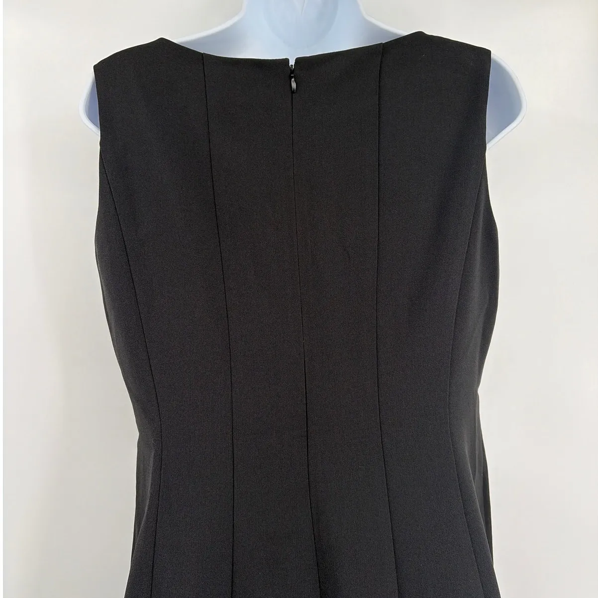 Black Label Evan Picone A-line Dress Sz 6 Black Minimalist Corpcore LBD Preppy - Image 7