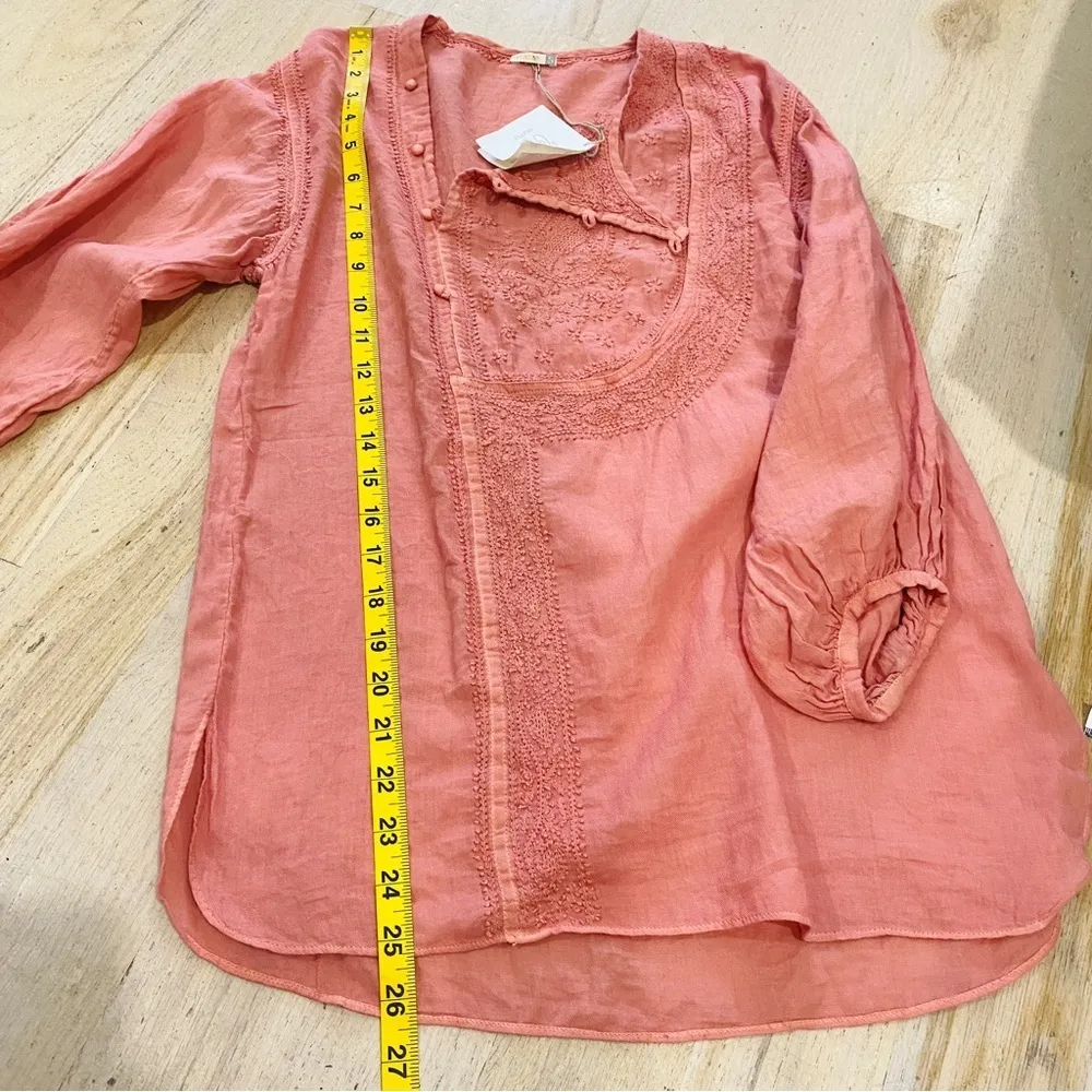 Matta boho 100% cotton blouse in terracotta NEW Orange - Image 6