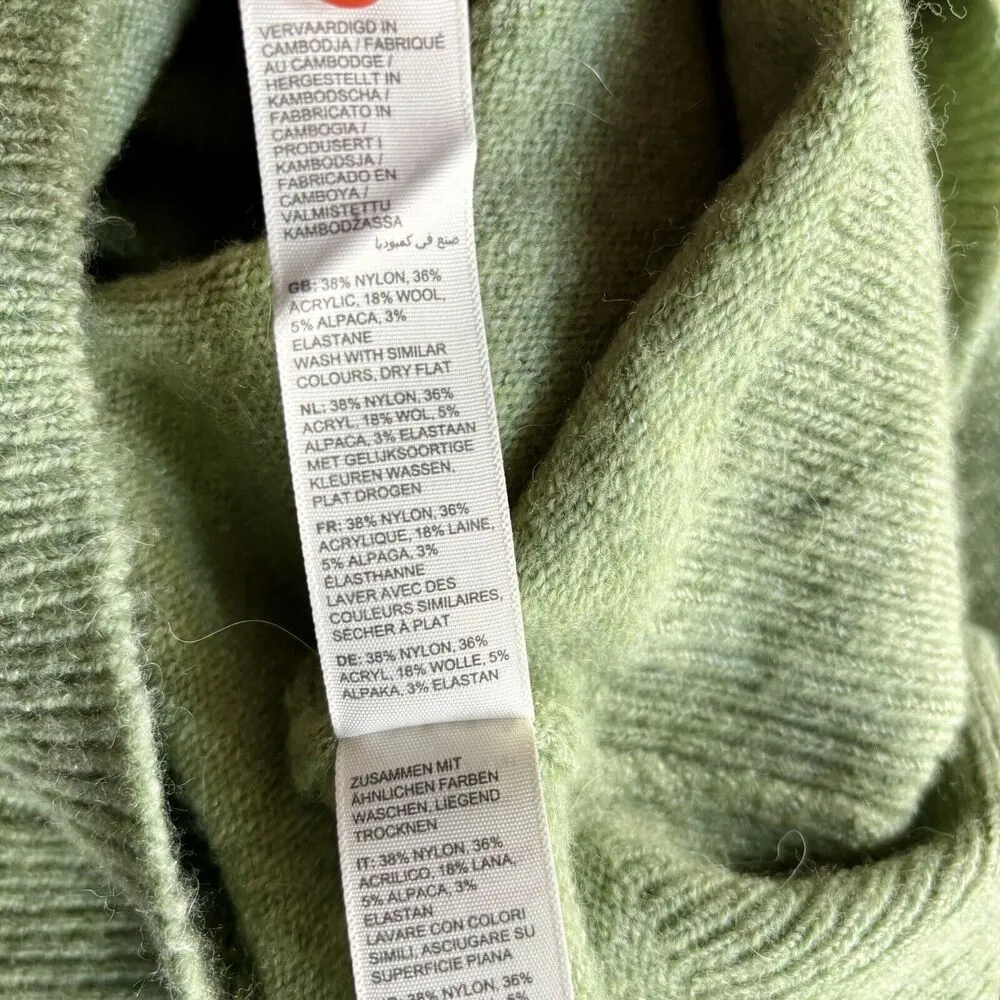 NWT Fat Face Size 14 Green Wool Blend Mock Turtleneck Sweater British - Image 6