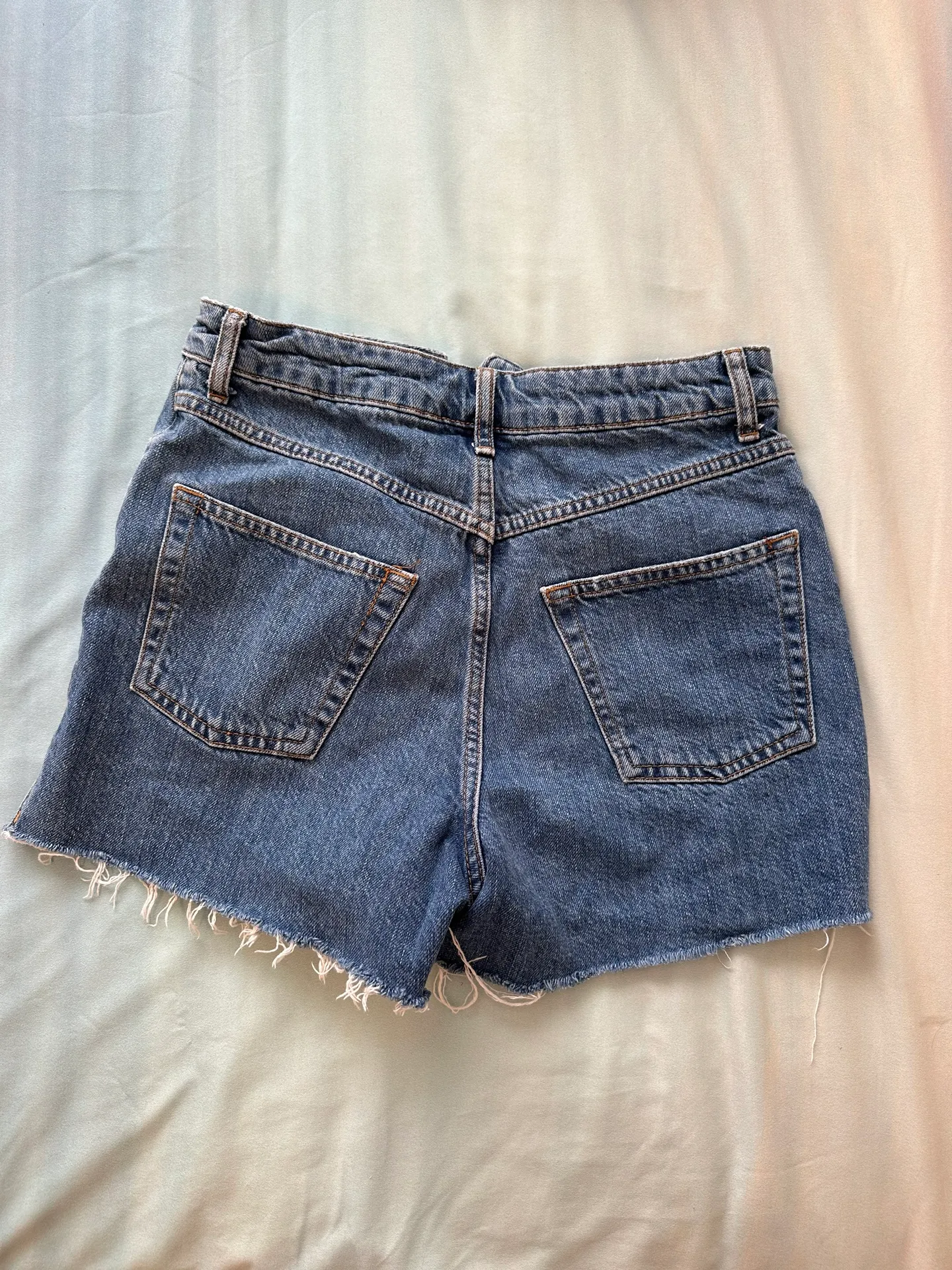 Top Shop Ripped Jean Shorts - Image 2