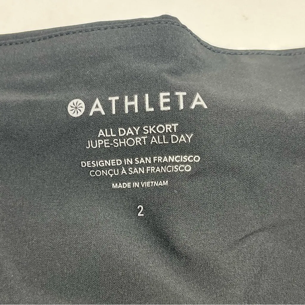 Athleta All Day Skort‎ Womens Size 2 Black Athletic Athleisure Golf Tennis Skirt - Image 2