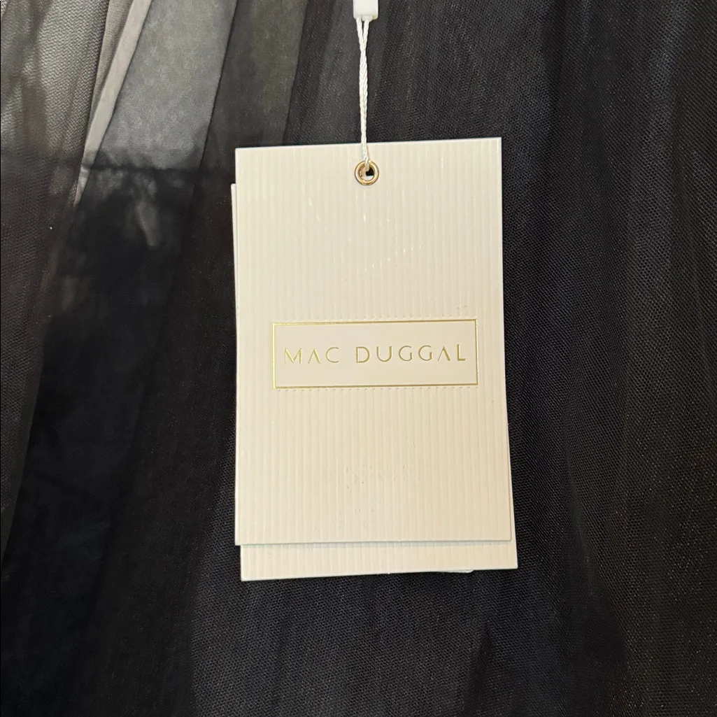 NWT Mac Duggal 68252 Tulle High Neck Sleeveless Ruffled Hem Hi-Low Gown Size 10 - Image 14