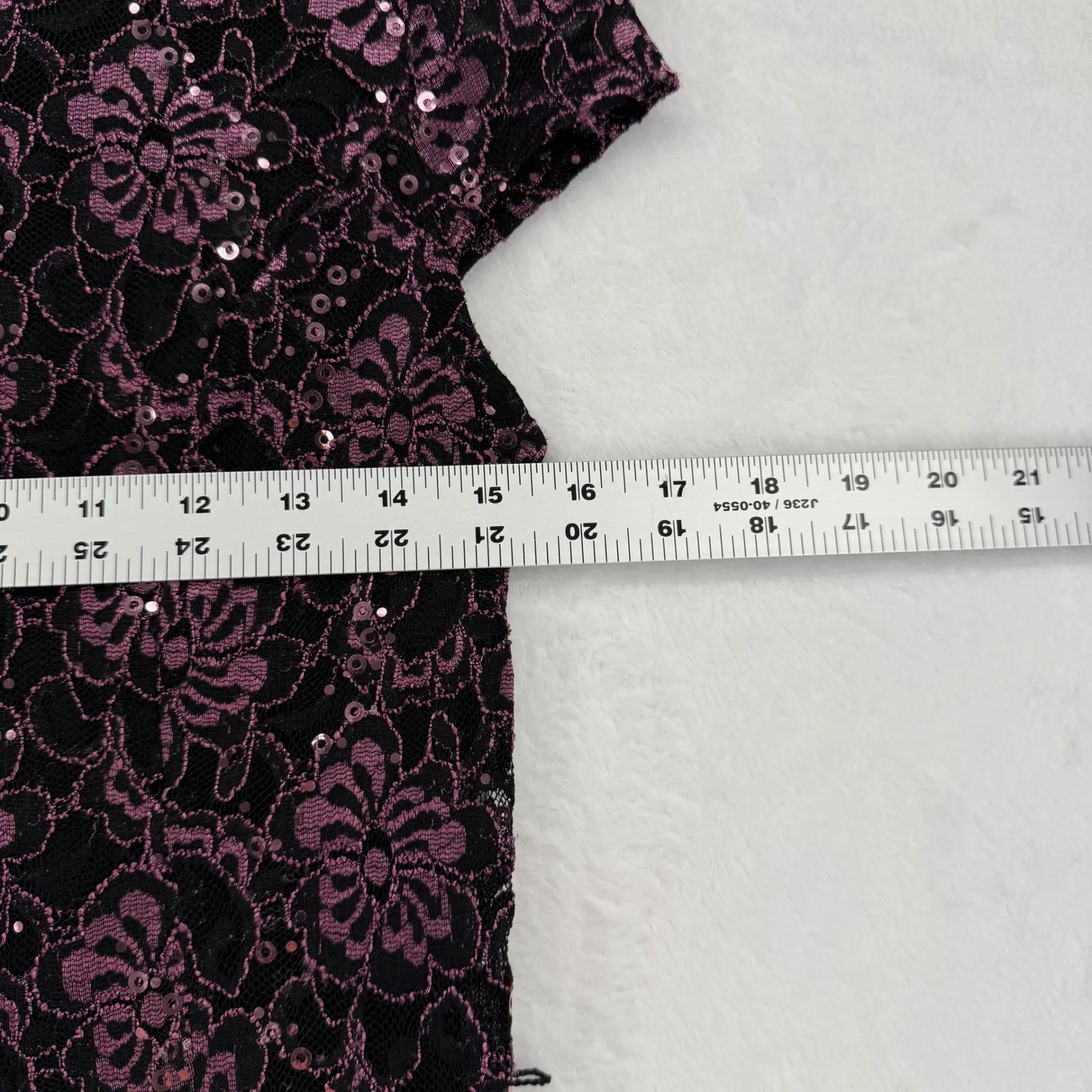 Candalite PS Black‎ Purple Sequin Lace Floral Maxi Dress Evening Gown no belt Black Size 00 - Image 2