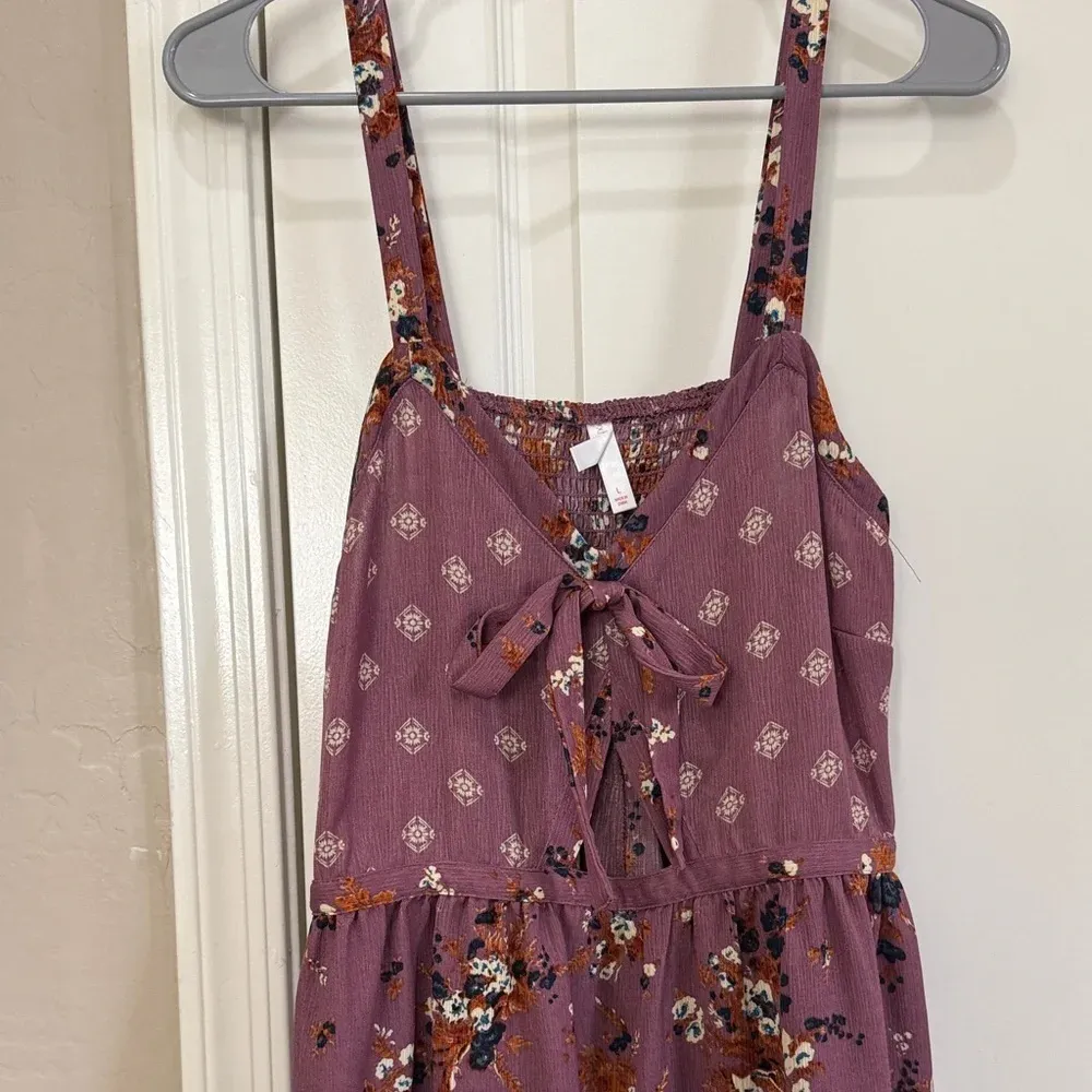 Xhilaration Women's Floral Mini Dress in Purple and Orange L / G6 - Image 2