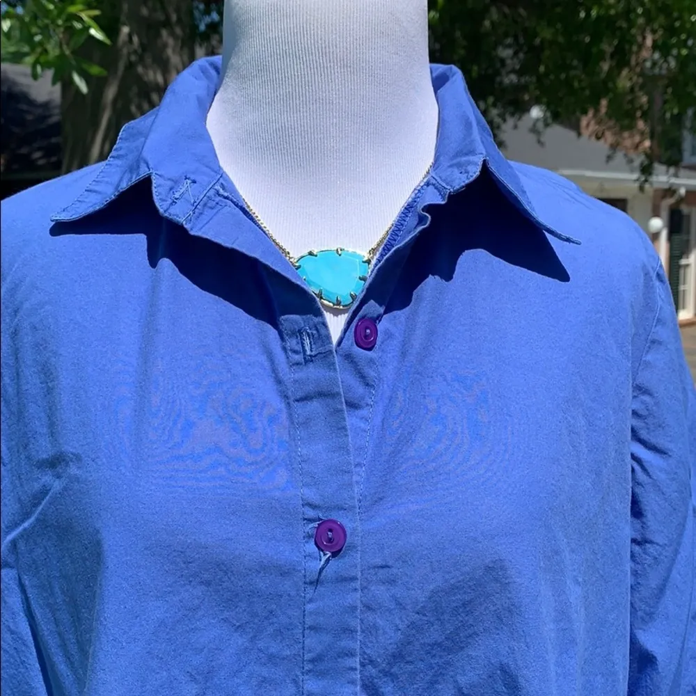 Take Nine Maternity Blue Button Down Shirt Top S Size undefined - Image 2
