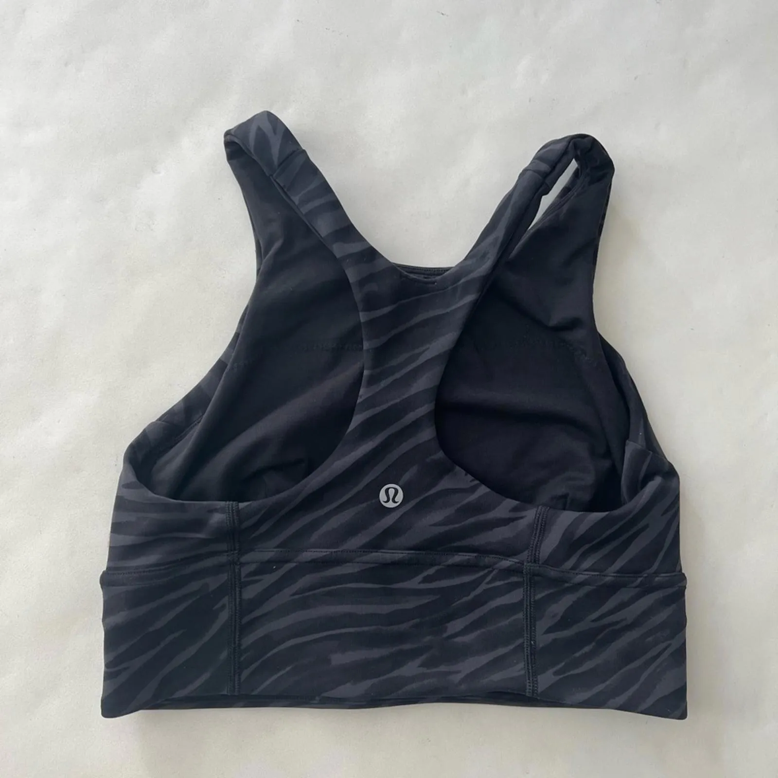 Lululemon Wunder Train High Neck Longline Sports Bra Le Tigre Deep Coal Camo 6 - Image 4