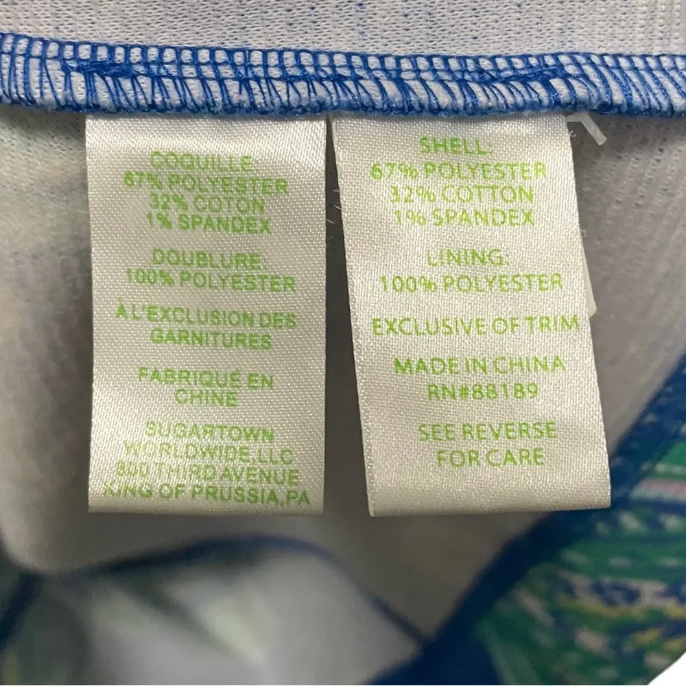 Lily Pulitzer Layton Blue Crush Shift Dress She Got Sole V-Neck Gold $198 XS - Image 8