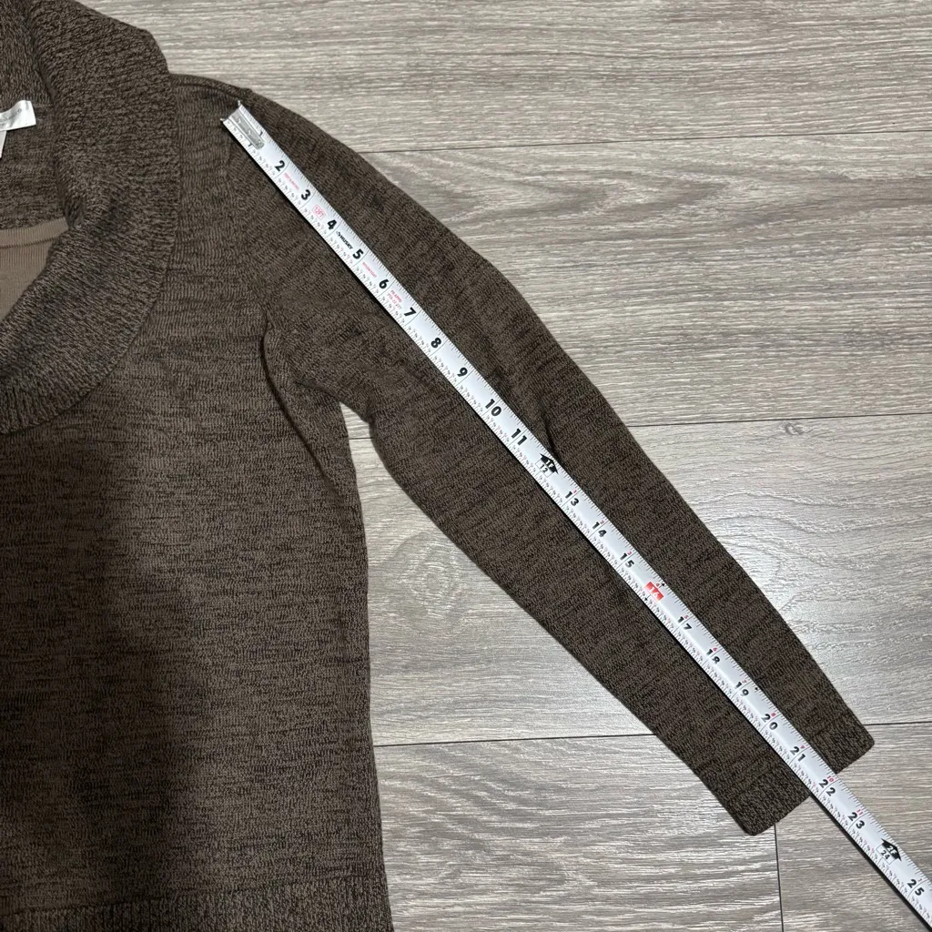 Christopher & Banks Women Dark Brown Cowl Neck Long Sleeve Sweater Sz M Petite - Image 12