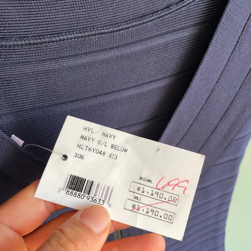 NWOT Herve Leger Ardell Bandage Dress, Pacific Blue Sz XS - Image 4