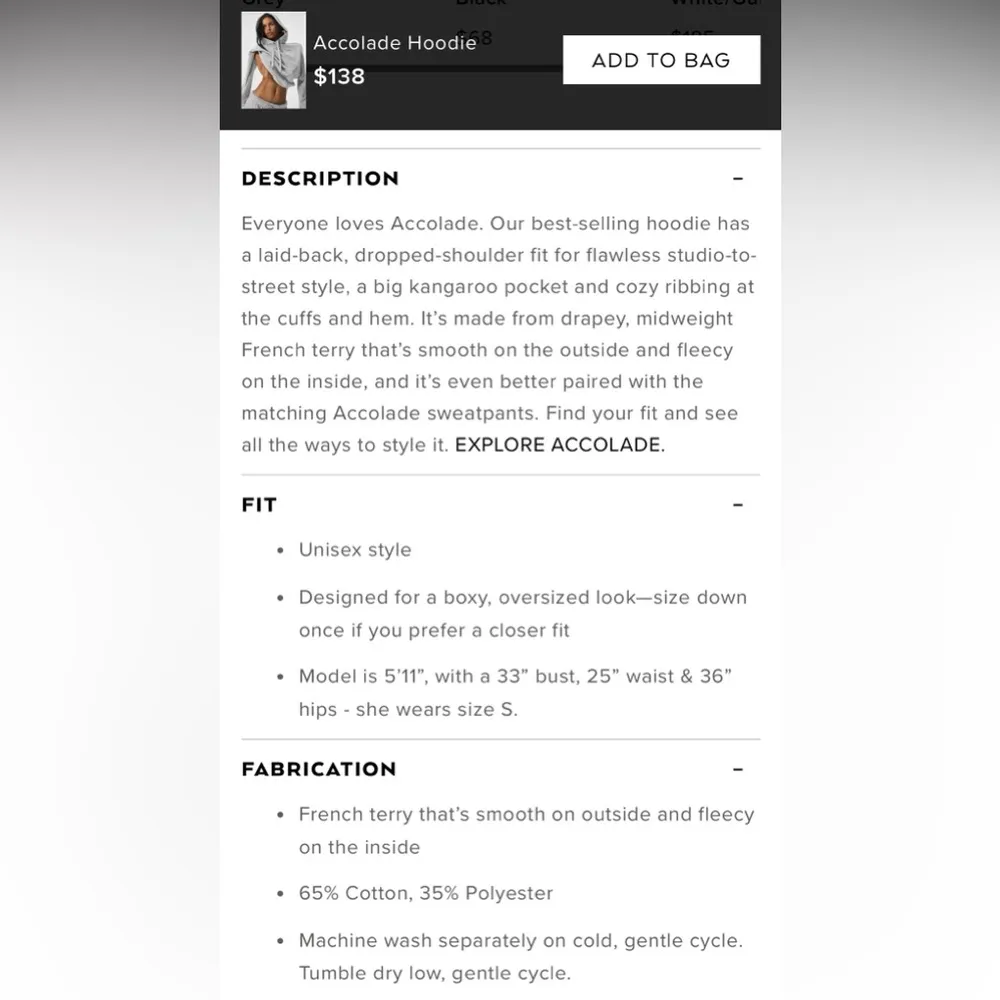 NWT Alo Yoga Accolade Hoodie Athletic Heather Grey Size XL - Image 4