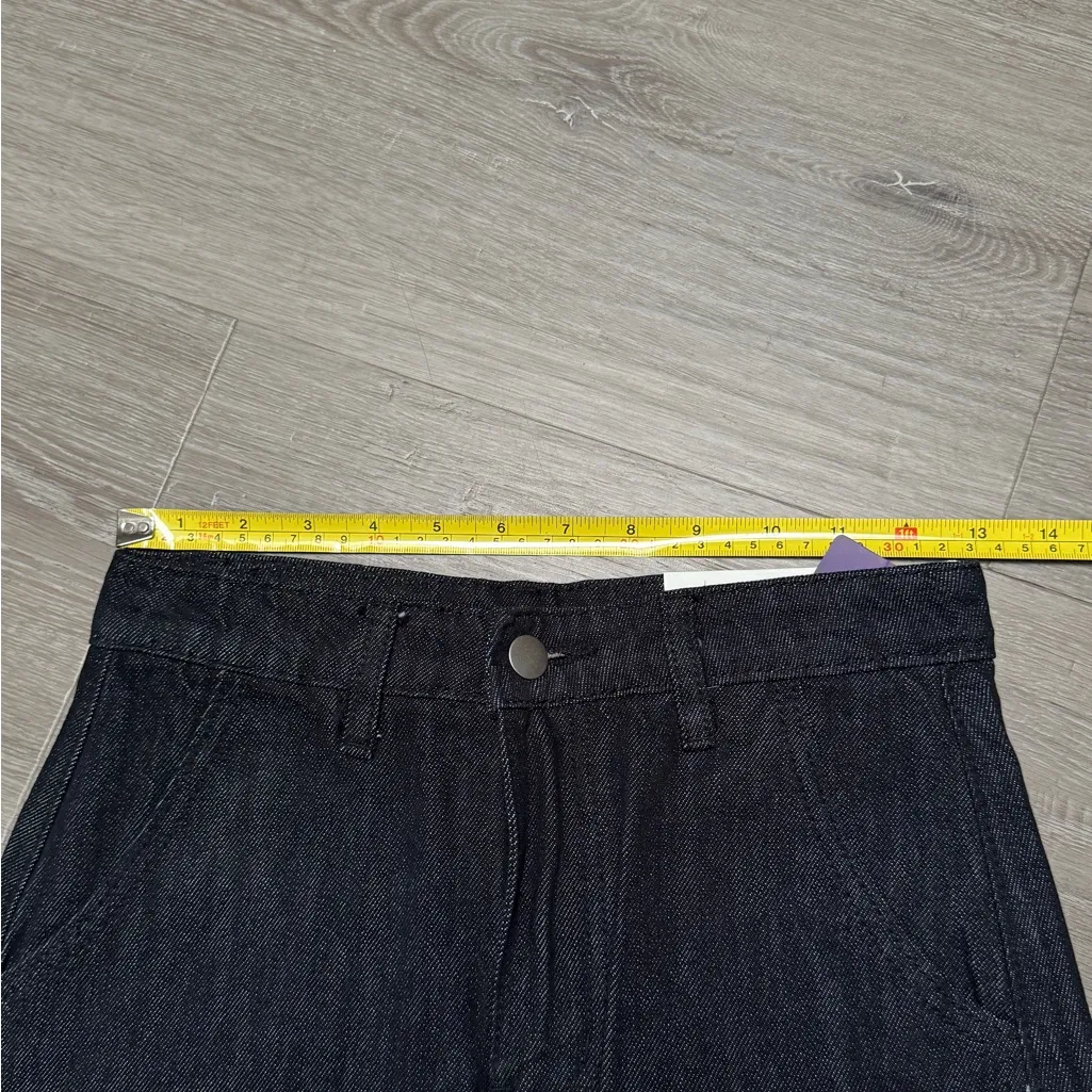 dark selvedge denim inspired skirt skort Black Size 2 - Image 3