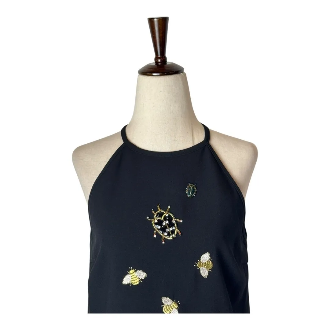 Victoria Beckham Target Dress Women Small Black Embellished Ladybug Bee‎ Halter - Image 4