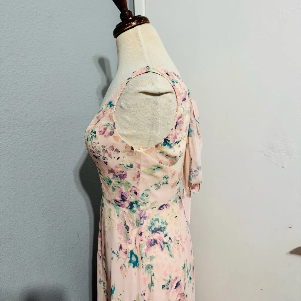 Marchesa Notte Bridesmaid Women‎ Pink Floral Backless Sleeveless Dress Size 2 - Image 9