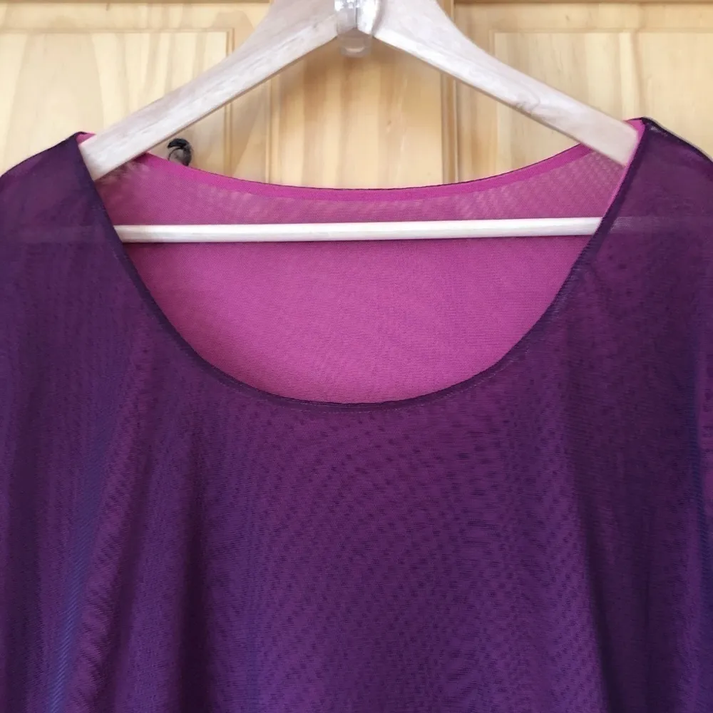 Avon Reversible Mesh Shirred Lettuce Hem Top size XL Pink Size L - Image 5