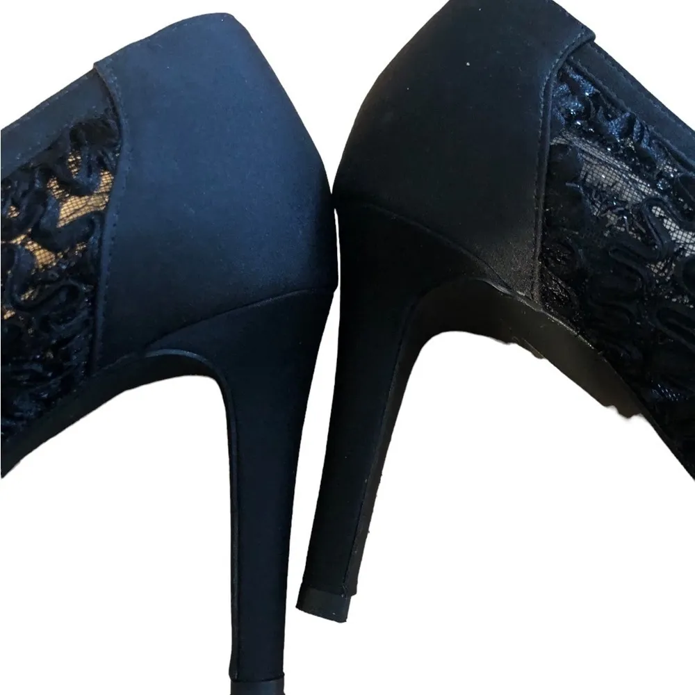 J.Renee Camallia Embellished Black Dressy Classic Pump Heels 3” Wedding 8.5N Size 8.5 - Image 11