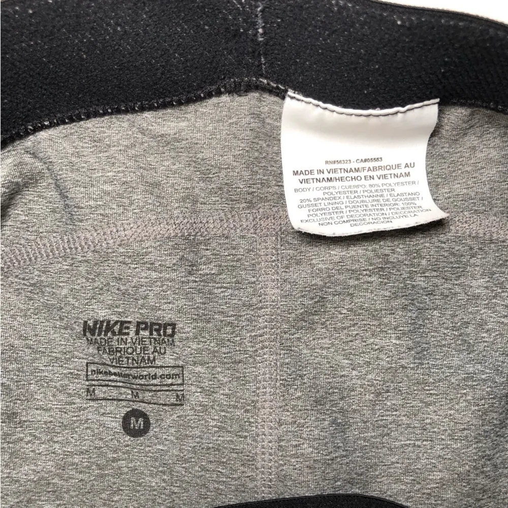Nike Pro Gray Dri Fit Spandex Size M - Image 7