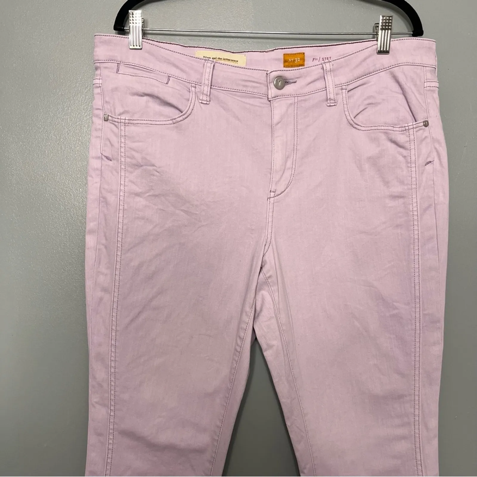 Pilcro Slim Fit Boyfriend Ankle Crop Denim Jeans Lilac Purple Women’s Size 32 - Image 3