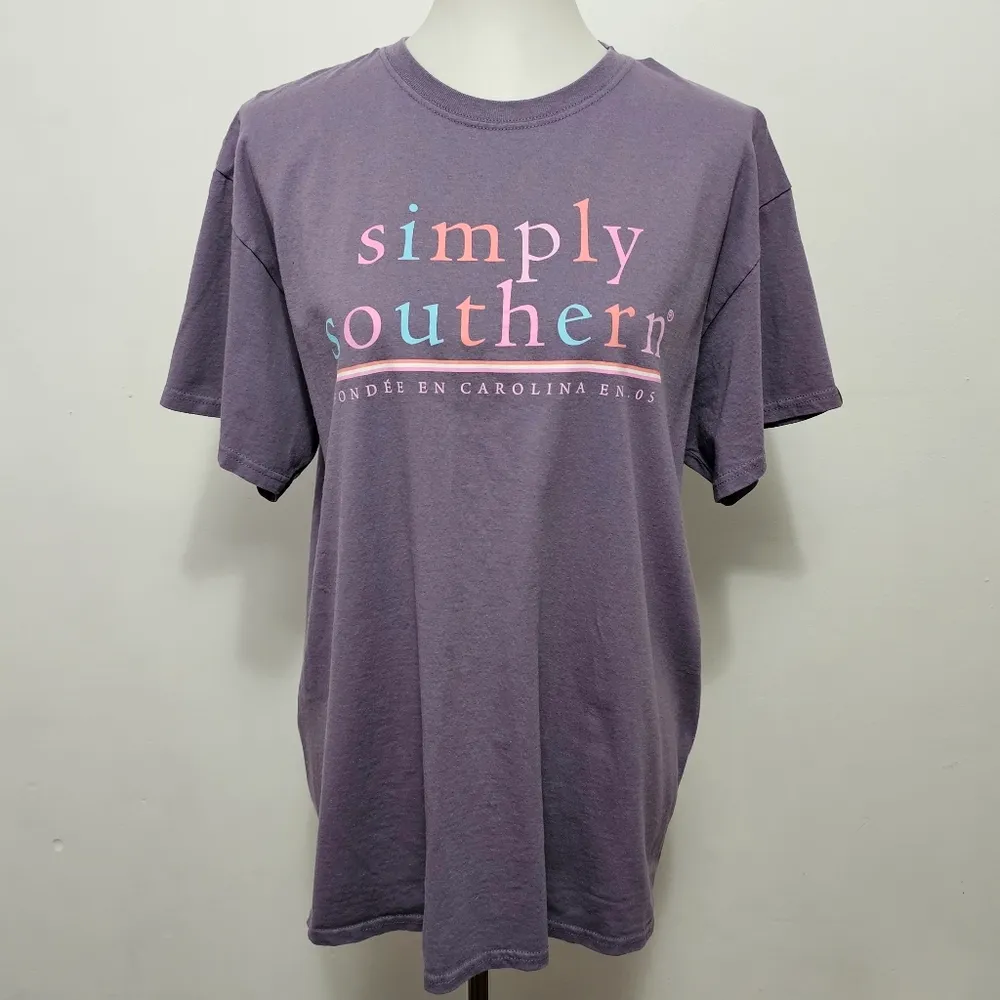 Simply Southern Light Purple Be Simple Live Better Short Sleeve Tee Size Large - Image 2