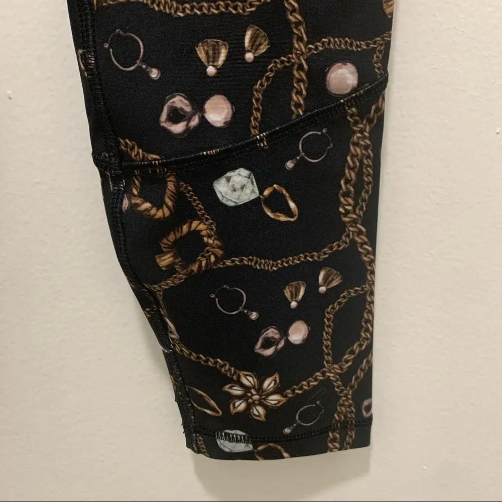 X BY GOTTEX Core High Waist Side Pocket Leggings, Chains print, Size S, NWT - Image 7