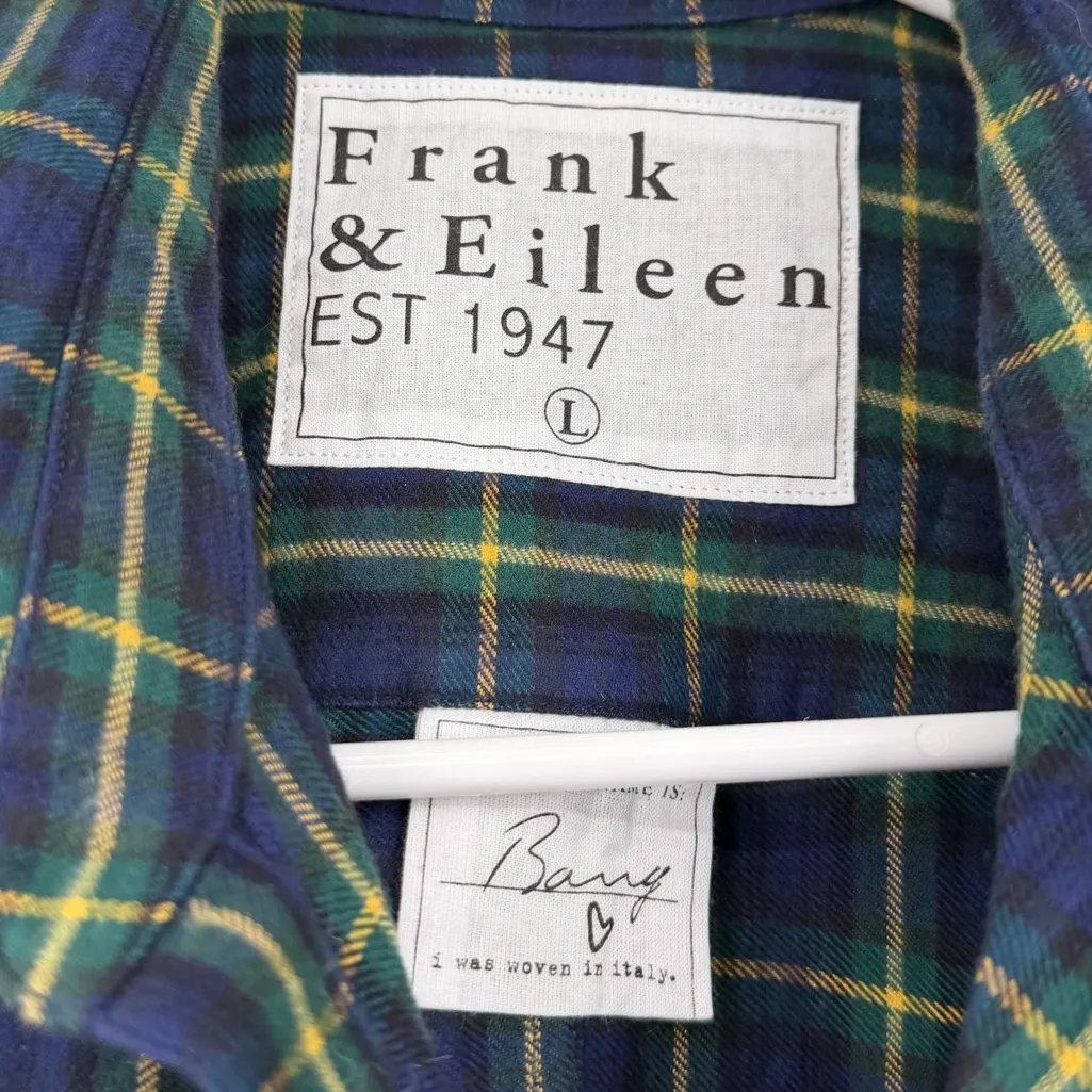 Frank & eileen green button down long sleeve shirt large - Image 3